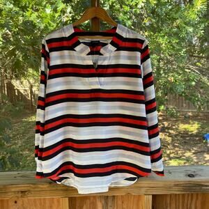Ann Taylor Women's Colorful Striped Long Sleeve Blouse Size XL. NEW